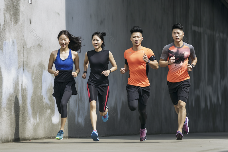 在户外运动晨跑年轻男女背景,高清,摄影图,摄影图片,图片大全,摄影图免费下载